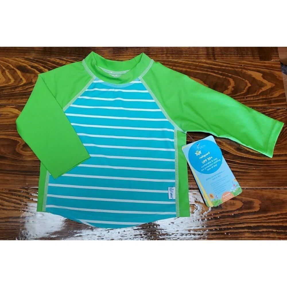 i play. Toddler Three-Quarter Sleeve Rashguard Shirt Blue Size 24 months